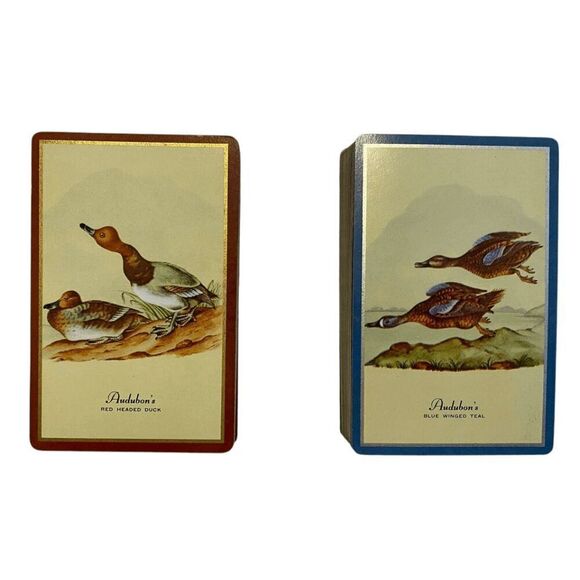 Vintage Congress Audubon Red Headed Duck & Blue Winged Teal Playing Cards - Picture 4 of 6